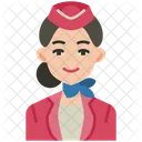 Flugbegleiterin Stewardess Frau Symbol