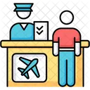 Flughafen Terminal Helpdesk Symbol