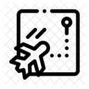 Flugroute Mit Gepunkteter Linie Flugroute Flugreisen Symbol