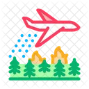 Flugzeug Wald Feuer Symbol