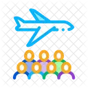 Flugzeuge Passagiere Einwanderung Symbol