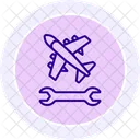 Flugzeug Reparatur Linien Symbol Symbol