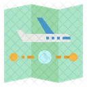 Route Flugzeug Ziel Symbol