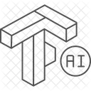 Tensorflow Icono De Linea Fina Icono