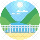 Fluss Brucke Landschaft Symbol