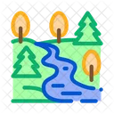 Berg Wald Gelande Symbol