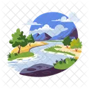 Flusslandschaft  Icon