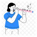 Flute Player Musician Performer Icon