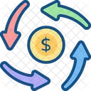 Fluxo Dinheiro Transferencia Ícone