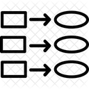 Fluxo De Dados Fluxograma Grafico Ícone