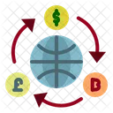 Fluxo De Dinheiro Rede Monetaria Fluxo De Caixa Ícone