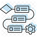 Fluxo De Trabalho Cor Sombra Icone Linha Fina Ícone