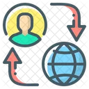 Troca De Dados De Fluxo De Usuarios Ícone