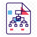 Documento de fluxograma  Ícone