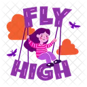 Fly High Swinging Girl Icon