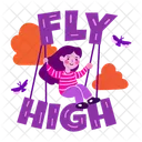 Fly High Swinging Girl Icon