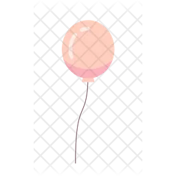 Flying balloon on thread  Icon