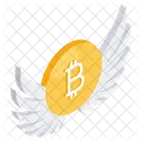 Flying Bitcoin Flying Cryptocurrency Crypto Icon