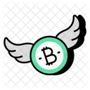 Flying Bitcoin Flying Cryptocurrency Crypto Icon