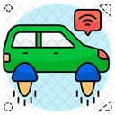 空飛ぶ車、空飛ぶ乗り物、自動車 アイコン