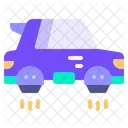Flat Edited Flying Car Icon