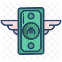 Flying Money Charity Euro Icon