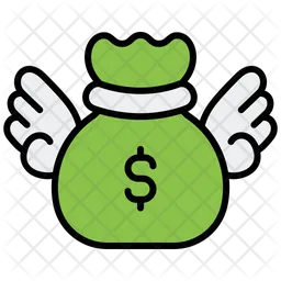 Flying money bag  Icon