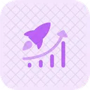 Flying Rocket And Chart Startup Growth Growth Chart Symbol