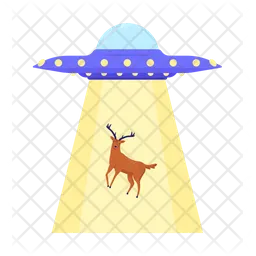 Flying saucer abducting forest stag  Icon