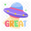 Flying Saucer Spaceship Space Travel Symbol