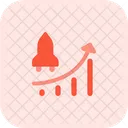 Flying Space Shuttle And Chart Startup Growth Growth Chart Icon