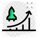 Flying Space Shuttle And Chart Startup Growth Growth Chart Icon