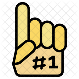 Foam Finger Icon - Download in Colored Outline Style