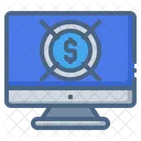 Centrarse Dolar Monitor Pantalla Icono