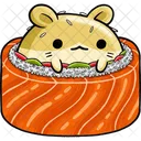 Hamster Fofo Usa Sushi Pequeno Algas Marinhas Ícone