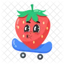 Morango Fofo Emoji De Morango Fruta Fofa Ícone