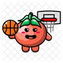 Tomate fofo jogando basquete  Ícone