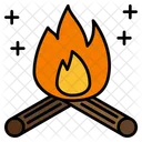 Campamento Fuego Madera Icono