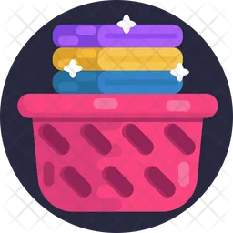 Folded Clothes Basket  Icon