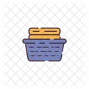 Folded clothes in laundry basket  Icon