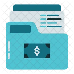 Folder And Money  Icon