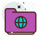 Folder Globe Icon