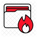 Folder Burning Flame Icon