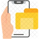 Folder Hand Holding Phone Directory Icon