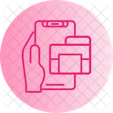 Folder Hand Holding Phone Directory Icon