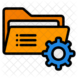 Folder Management Icon - Download in Colored Outline Style