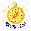 Follow Heart Compass Magnetometer Icon