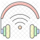 Fones De Ouvido Sem Fio Icone De Cor Linear Ícone