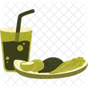 Glass And Plate Of Food Food Healthy Icon