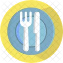 Food Sign Plate Fork Icon